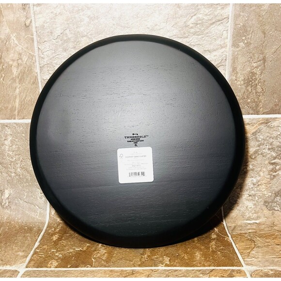 13" Acacia Modern Eastport Serving Platter - Black - Threshold - New - Picture 5 of 8